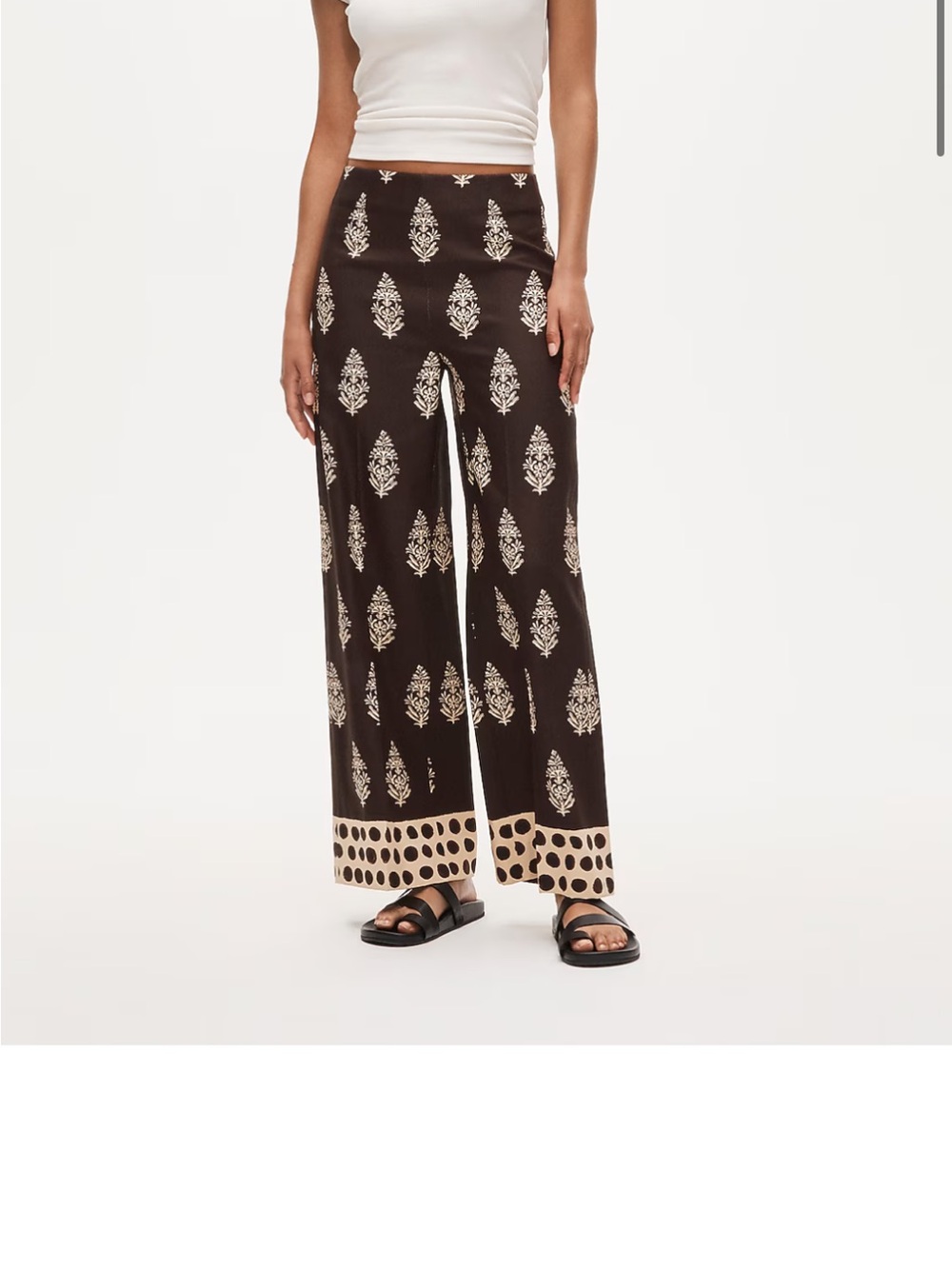 Jcrew rori Wide-Leg Printed Palazzo Pants in Brown and Cream cocoa 00